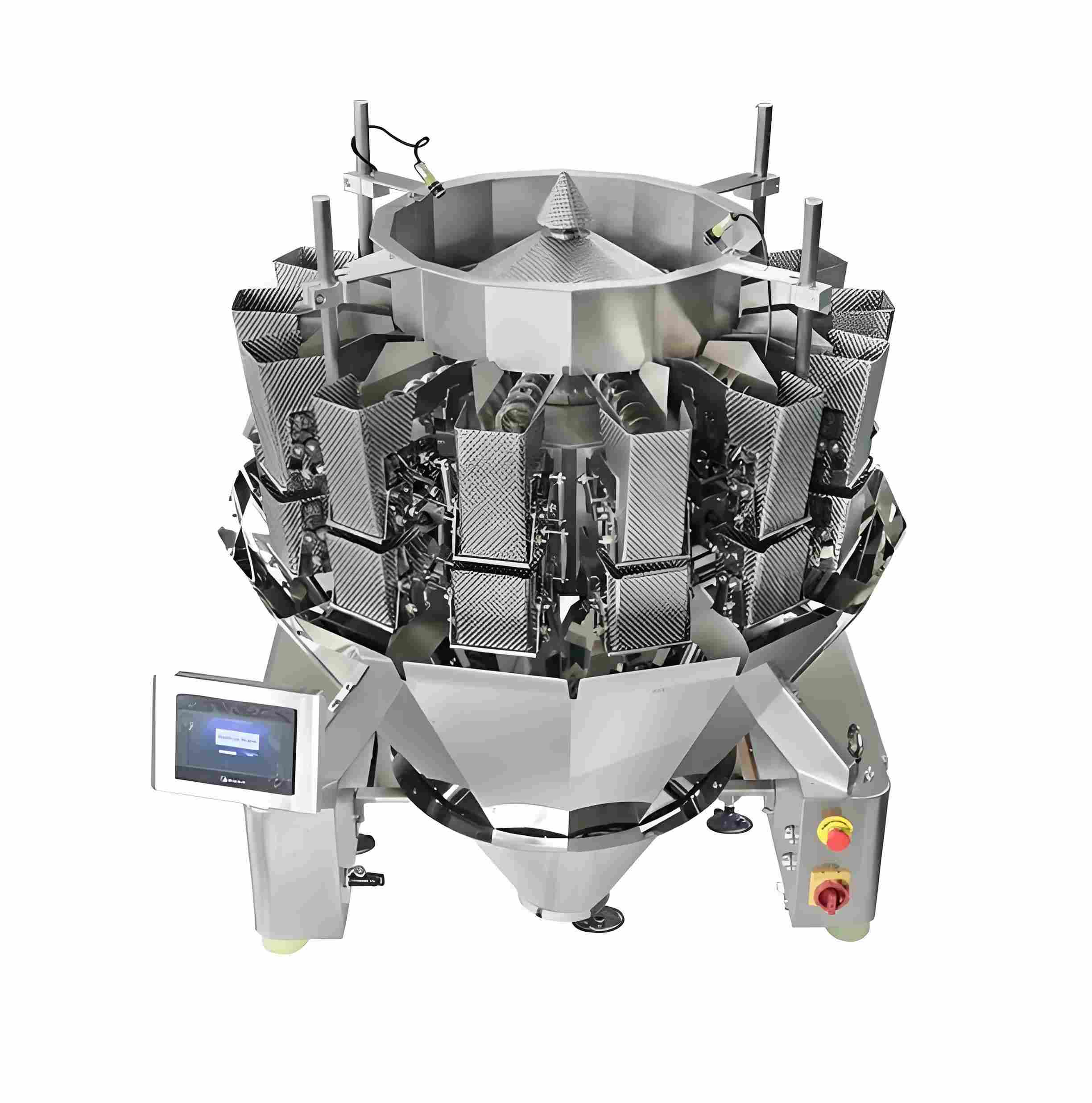 Balança combinada de computador Dimple de 14 cabeças: uma solução confiável para pesagem de alimentos pegajosos e irregulares