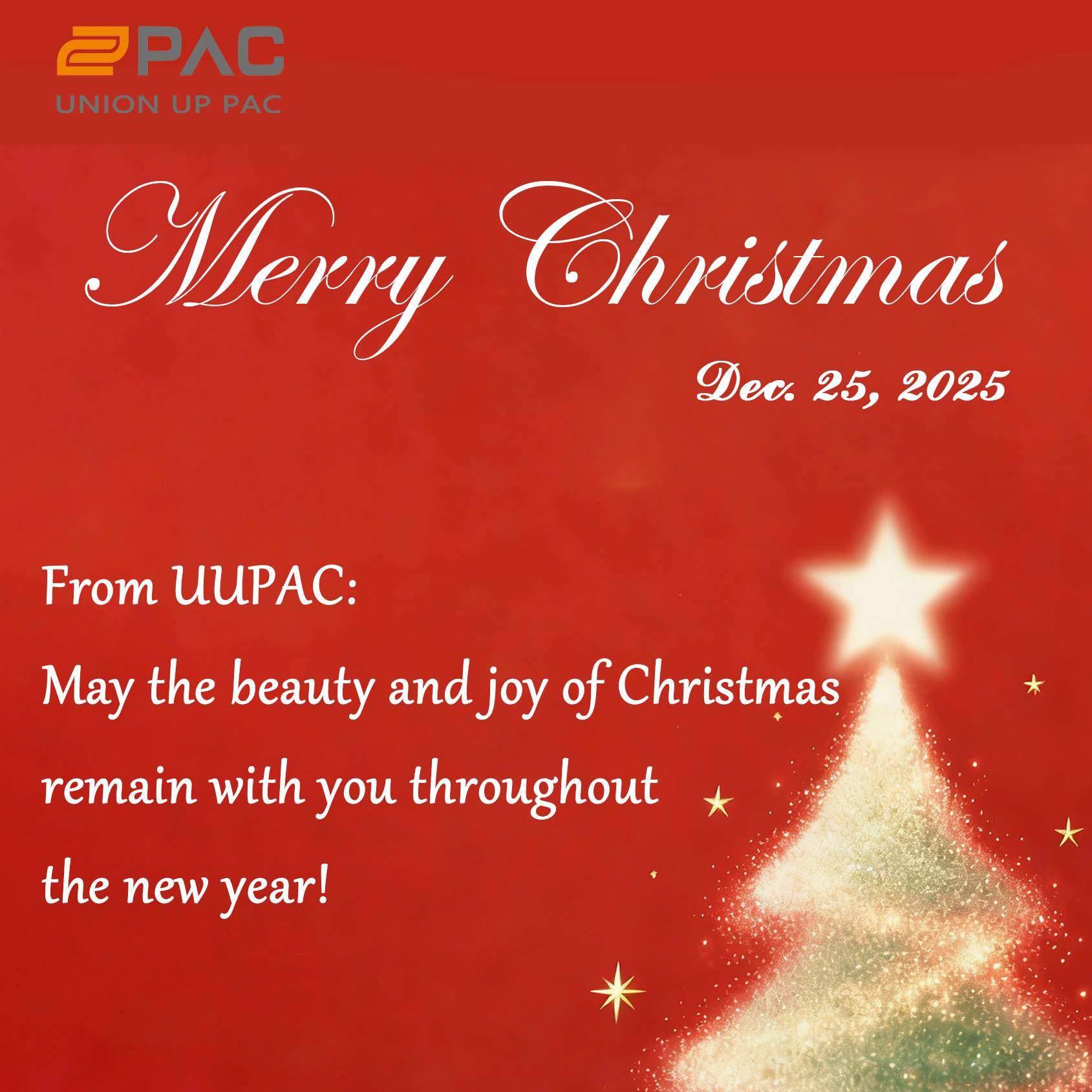 Desejamos um Feliz Natal e um Próspero Ano Novo da Anhui UUPAC – Agradecemos as parcerias globais em equipamentos inteligentes.